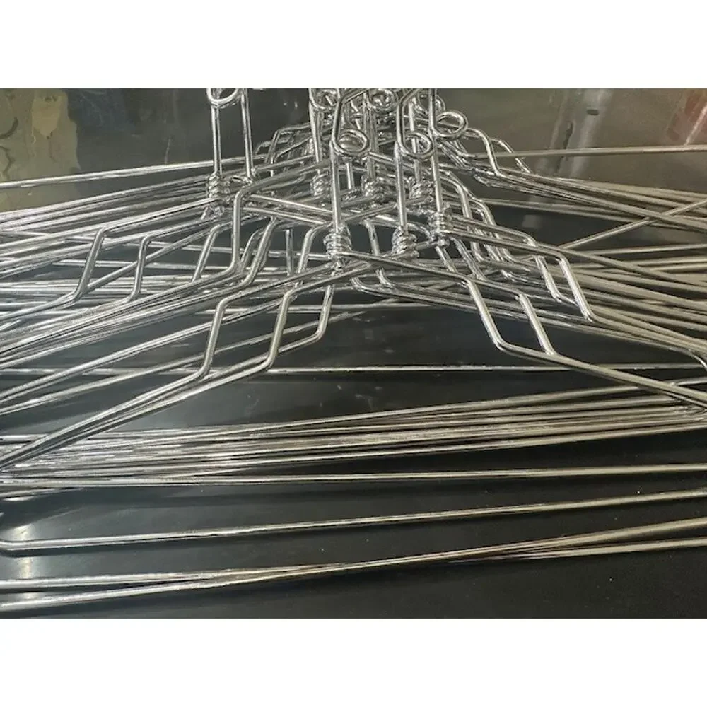 Vintage Heavy Twisted Metal Hangers Chrome Lot Of 23 Assorted Sizes